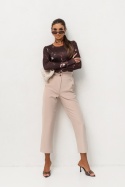 BLUZKA SHIRA Z DŁUGIM RĘKAWEM CZEKOLADOWA