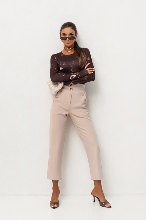 BLUZKA SHIRA Z DŁUGIM RĘKAWEM CZEKOLADOWA