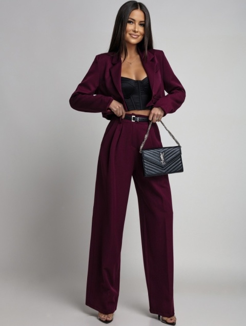 ELEGANCKI KOMPLET ZE ZDOBIENIEM BORDOWY