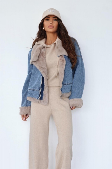 KURTKA JEANSOWA Z FUTERKIEM