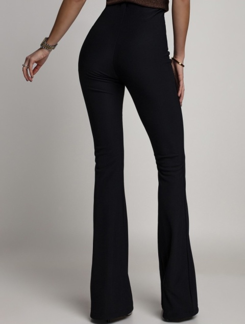 SPODNIE DZWONY CZARNE