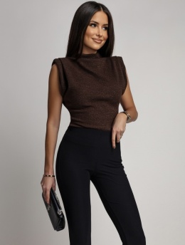 POŁYSKUJĄCA BLUZECZKA / GOLFIK CZEKOLADOWA