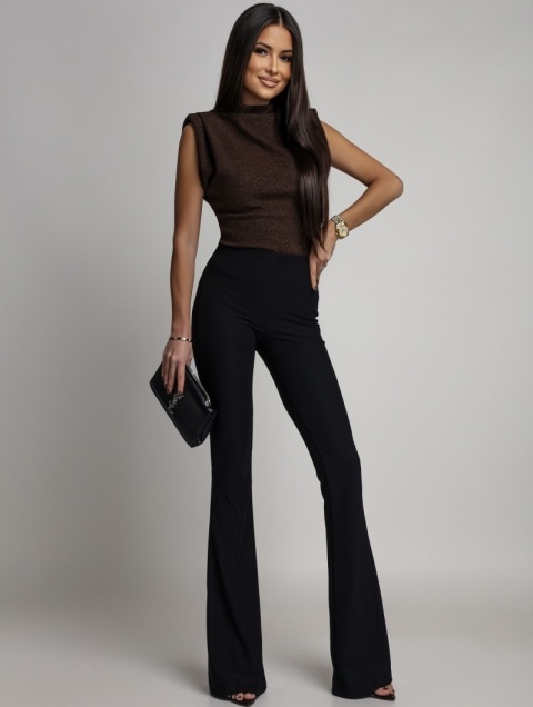 POŁYSKUJĄCA BLUZECZKA / GOLFIK CZEKOLADOWA