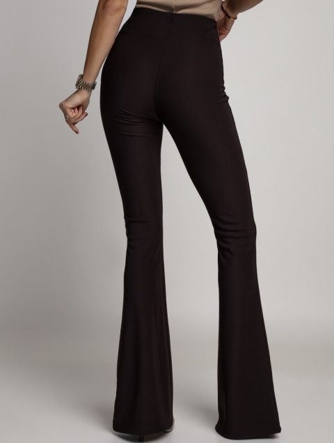 SPODNIE DZWONY CZEKOLADOWE